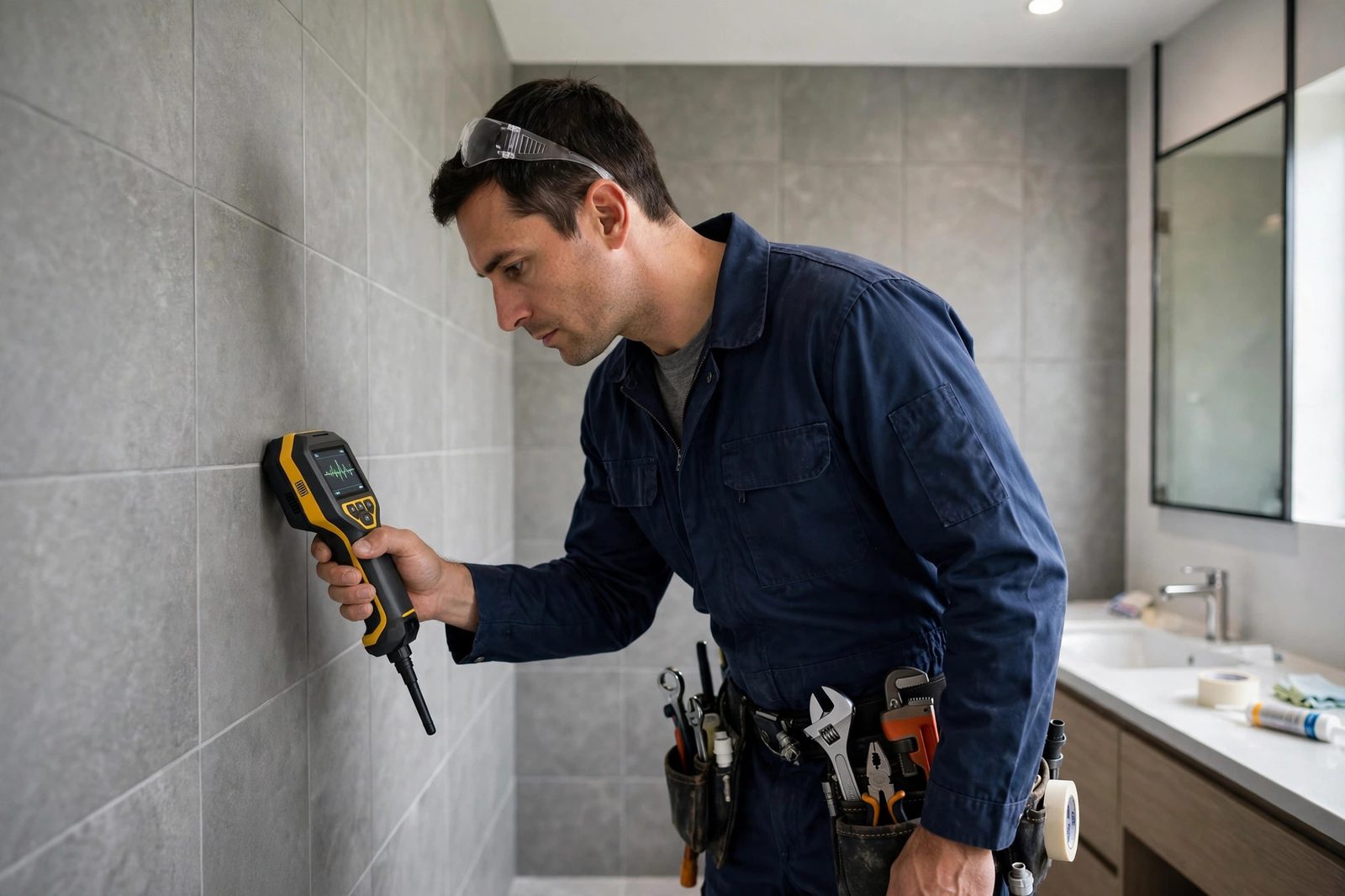 Electronic water leak detection in a Dubai home