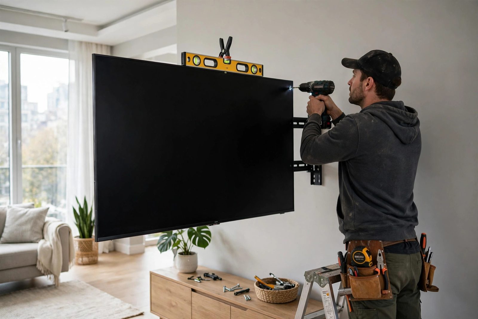 Flat-screen TV wall mounting in Dubai