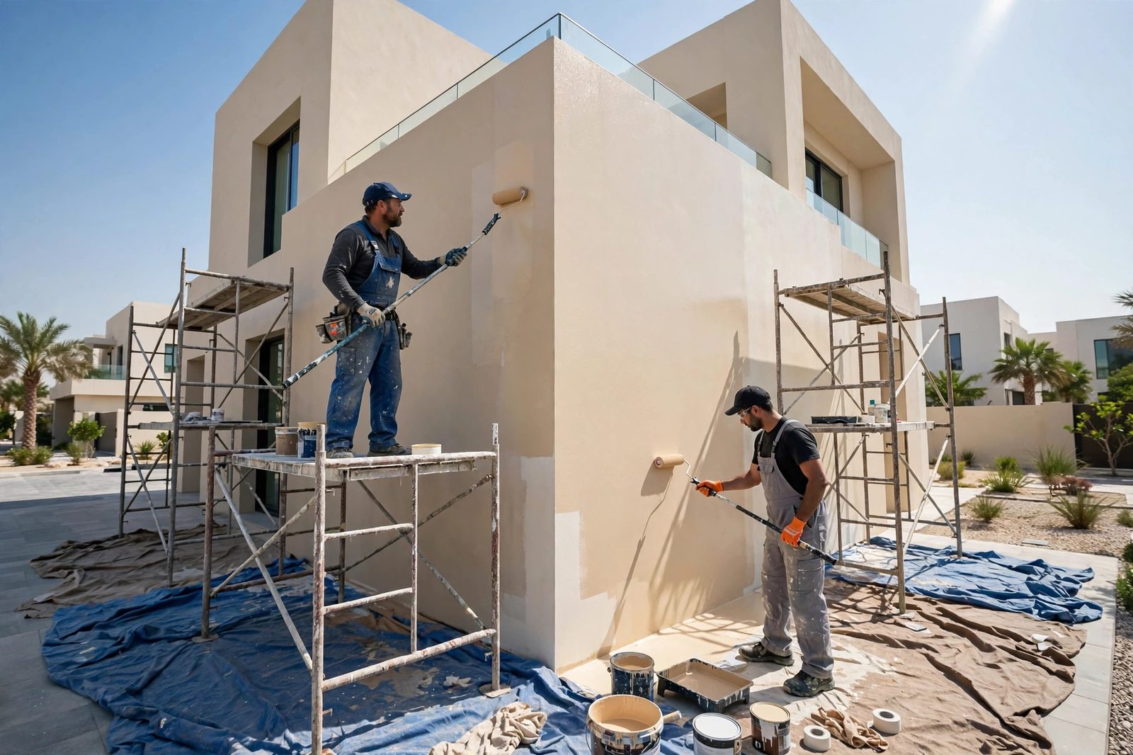 Exterior villa painting in Dubai